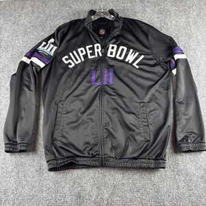 G-III Sports Men's XL Super Bowl LII Track Jacket Full Zip Black Purple NFL